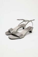 Zara Satin Low Heel Strappy Sandals - Z0148