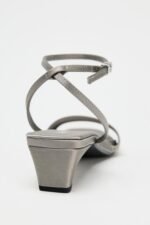 Zara Satin Low Heel Strappy Sandals - Z0148