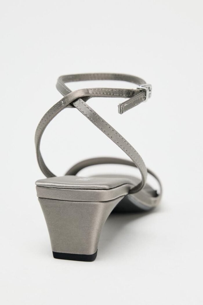 Zara Satin Low Heel Strappy Sandals - Z0148