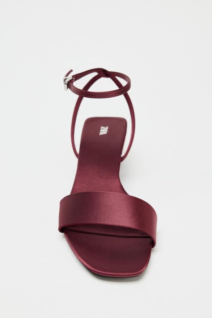 Zara Satin Low Heel Strappy Sandals - Z0148