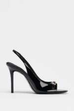 Zara-Inspired Patent Buckle Slingback Heels 11 cm - z0144