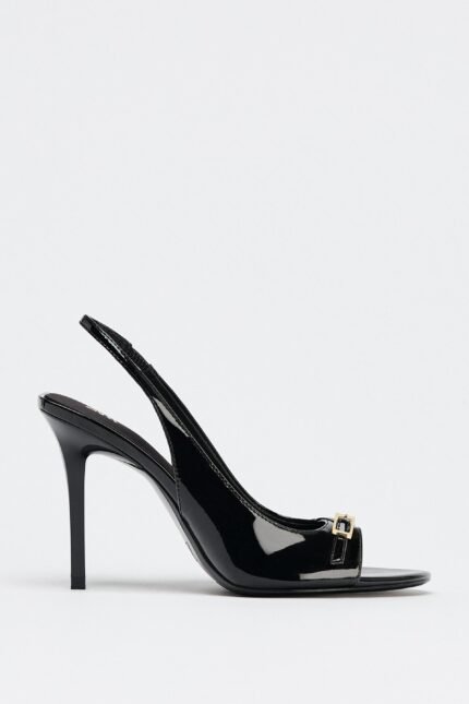 Zara-Inspired Patent Buckle Slingback Heels 11 cm - z0144