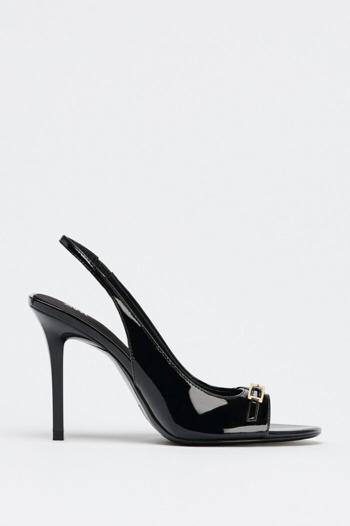 Zara-Inspired Patent Buckle Slingback Heels 11 cm - z0144