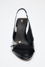 Zara-Inspired Patent Buckle Slingback Heels 11 cm - z0144