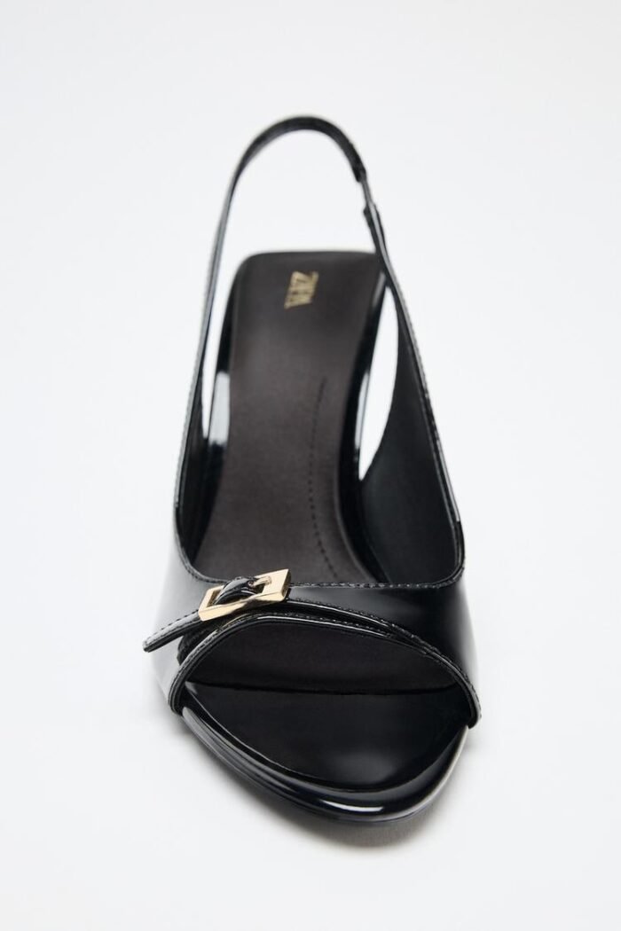 Zara-Inspired Patent Buckle Slingback Heels 11 cm - z0144