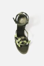 Zara Women's Leaf Embellished Ankle Strap Heels - Z0146