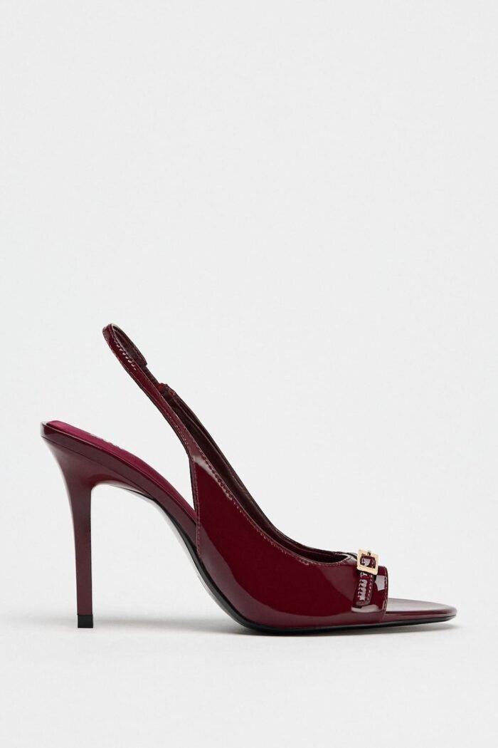 Zara-Inspired Patent Buckle Slingback Heels 11 cm - z0144