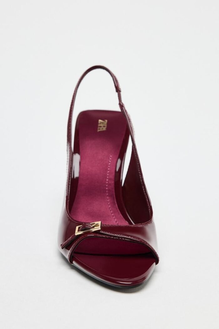 Zara-Inspired Patent Buckle Slingback Heels 11 cm - z0144