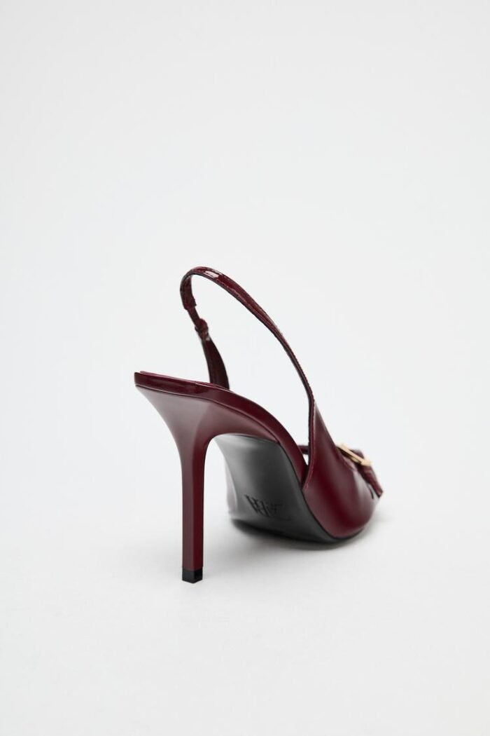 Zara-Inspired Patent Buckle Slingback Heels 11 cm - z0144