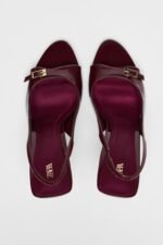 Zara-Inspired Patent Buckle Slingback Heels 11 cm - z0144