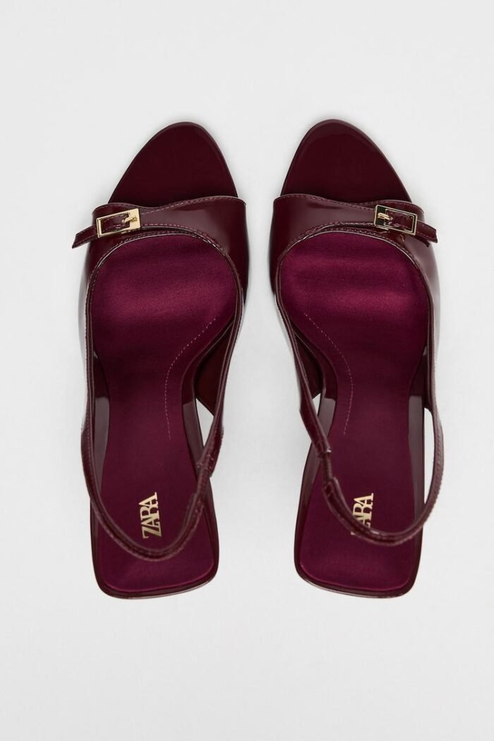 Zara-Inspired Patent Buckle Slingback Heels 11 cm - z0144