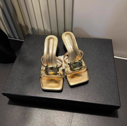 Embellished Square Toe Block Heel - NN030