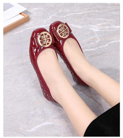 Women's Quilted Patent Leather Ballet Flats - NS0063 Women's Quilted Patent Leather Ballet Flats - NS0063