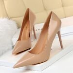 BIGTREE Women's Classic Patent Leather Pumps heel - B0020