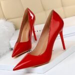 BIGTREE Women's Classic Patent Leather Pumps heel - B0020