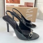 Zara-Inspired Patent Buckle Slingback Heels 11 cm - z0144