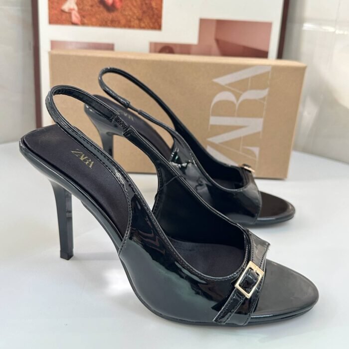 Zara-Inspired Patent Buckle Slingback Heels 11 cm - z0144