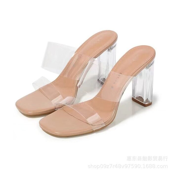 Zara Basic Collection Transparent Heel Sandals for Women - Z0021