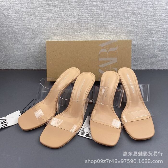 Zara Basic Collection Transparent Heel Sandals for Women - Z0021