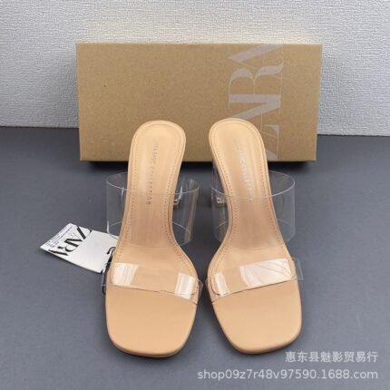 Zara Basic Collection Transparent Heel Sandals for Women - Z0021