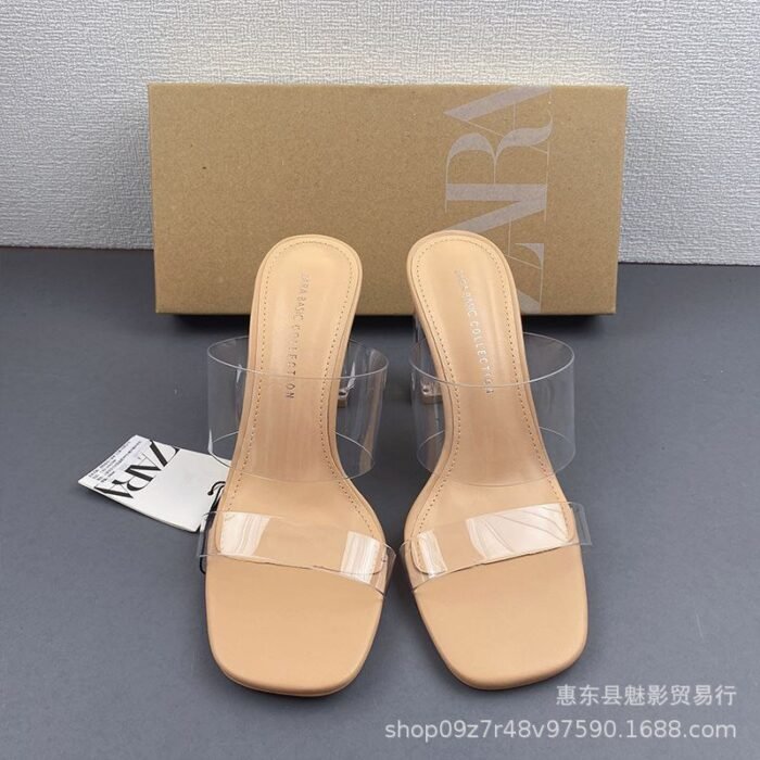 Zara Basic Collection Transparent Heel Sandals for Women - Z0021