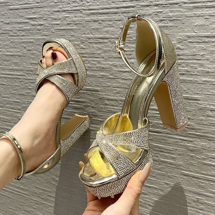 Sparkling Heels for Women 12cm Block Heel - N0218 