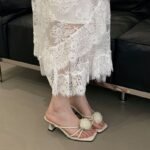 Elegant Floral Decor Low Heel Sandals for Women - N0200