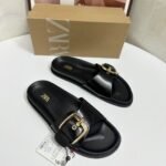 Zara Women's Black Buckle Slide - Z0064