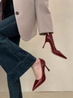 Elegant Pointed Toe Patent Leather Pumps 9cm Heel - X0110