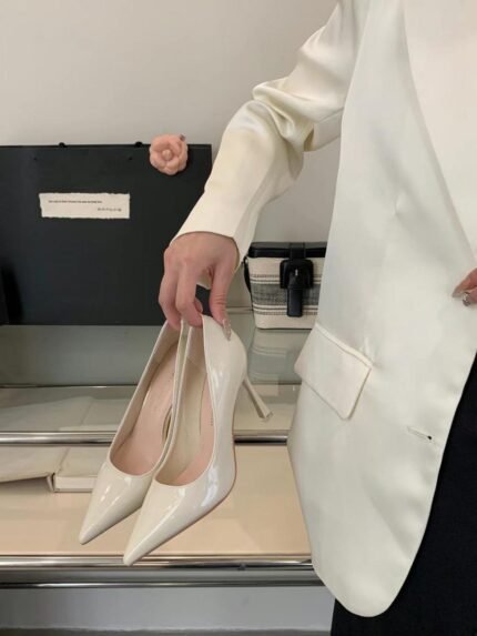 Elegant Pointed Toe Patent Leather Pumps 9cm Heel - X0110 