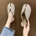 Elegant Pearl Embellished Slippers - NS0038