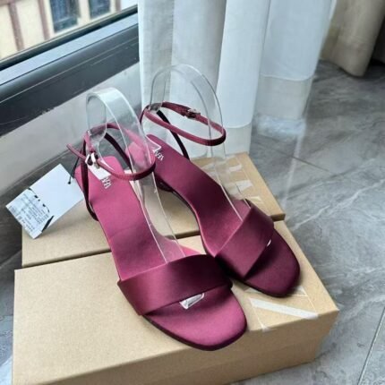 Zara Satin Low Heel Strappy Sandals - Z0148