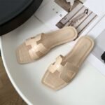 Women's Croc-Patterned Flat Sandals - NS0009