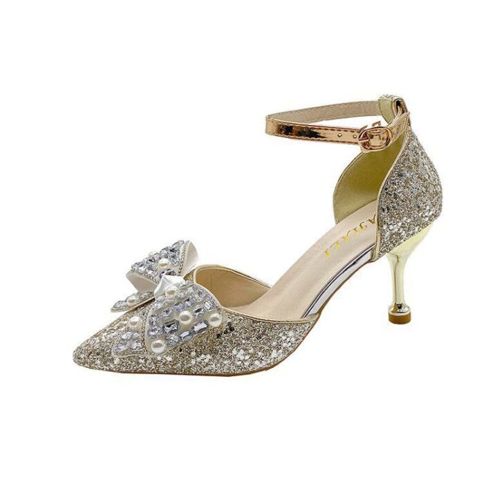 Glamour Glitter Ankle Strap Pumps - N0284 