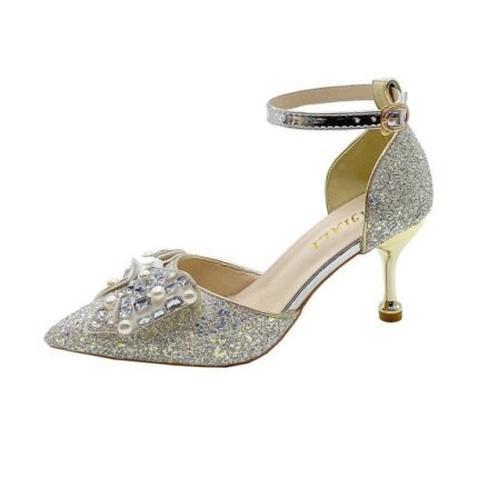 Glamour Glitter Ankle Strap Pumps - N0284 
