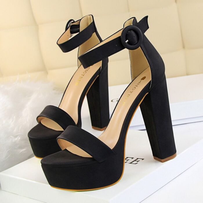 BIGTREE Chunky Block High Heels - B0004