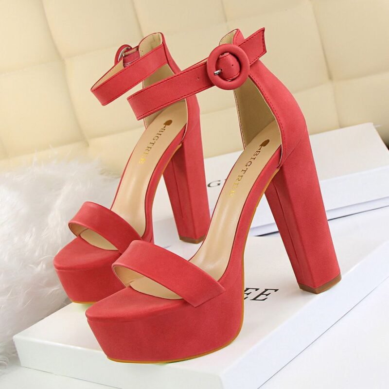 BIGTREE Chunky Block High Heels - B0004