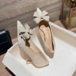 Luxury Pearl Bowknot Crystal High Heels - N0031