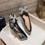 Luxury Pearl Bowknot Crystal High Heels - N0031