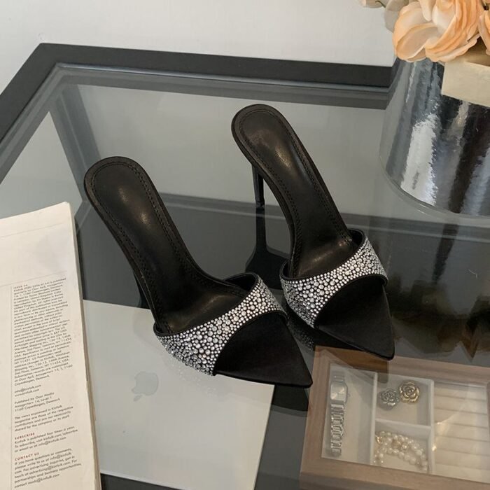Luxury Pearl Bowknot Crystal High Heels  - N0031