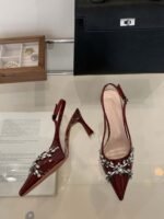 Elegant Crystal Embellished Slingback Heels - X0082