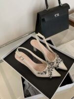 Elegant Crystal Embellished Slingback Heels - X0082