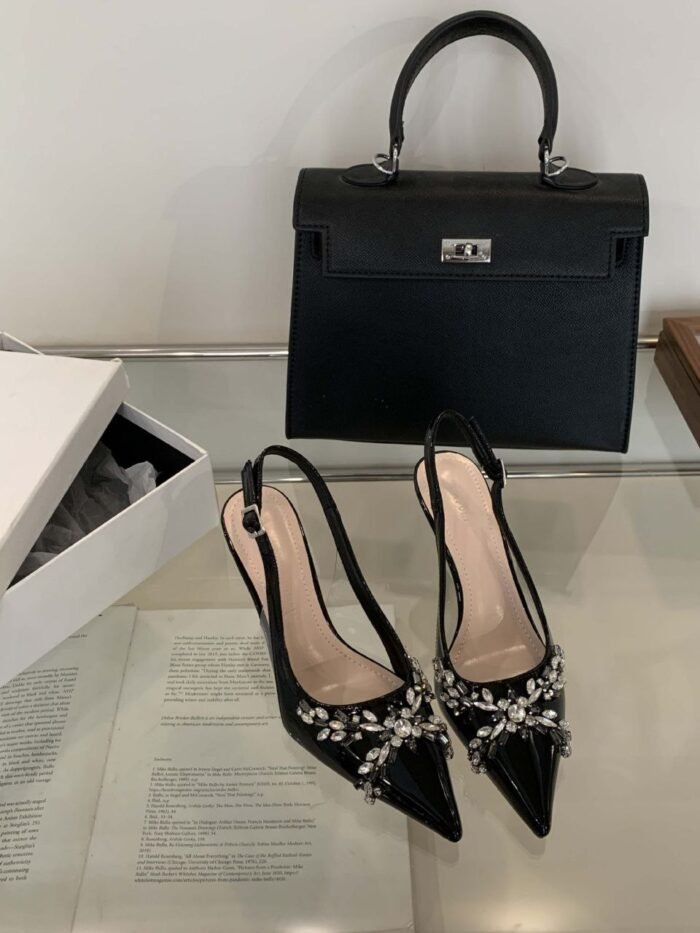 Elegant Crystal Embellished Slingback Heels - X0082
