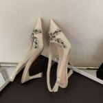 Elegant Crystal Embellished Slingback Heels - X0082