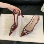 Elegant Crystal Embellished Slingback Heels - X0082