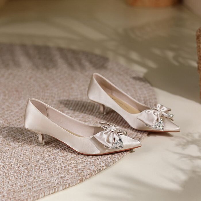 Elegant Low Heel Wedding Pumps - N0112