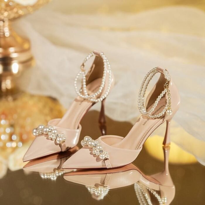 Elegant Pearl Embellished Bridal & Party Heels - N0269