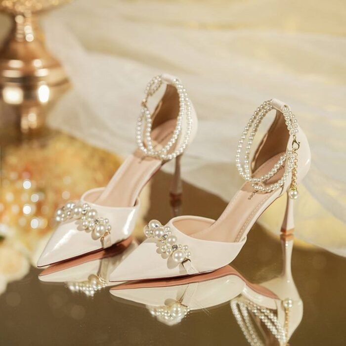 Elegant Pearl Embellished Bridal & Party Heels - N0269