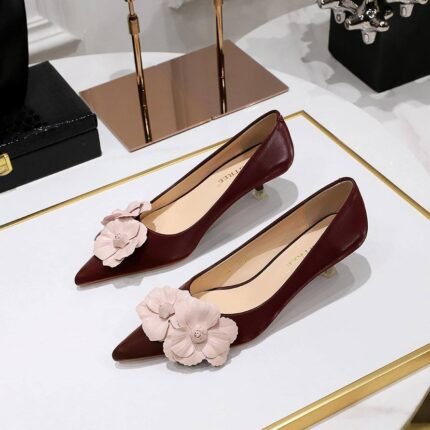 BIGTREE Floral Kitten Heel Pumps - B0040