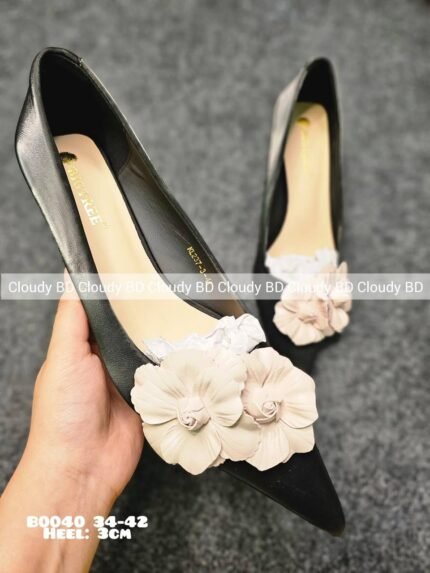 BIGTREE Floral Kitten Heel Pumps - B0040